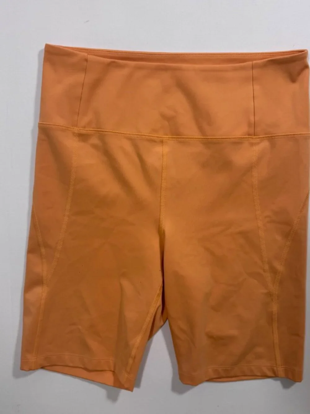 Girlfriend Collective High-Rise Bike Short Orange Recycled L Athletic Workout